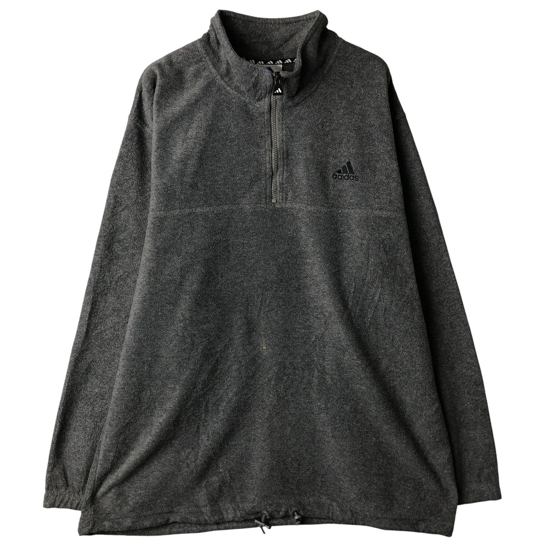 90s-00'S Adidas Half-Zip Fleece Pullover, Men's Size L polyester gray type Vintage Second Hand