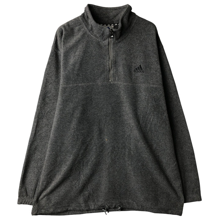 90s-00'S Adidas Half-Zip Fleece Pullover, Men's Size L polyester gray type Vintage Second Hand