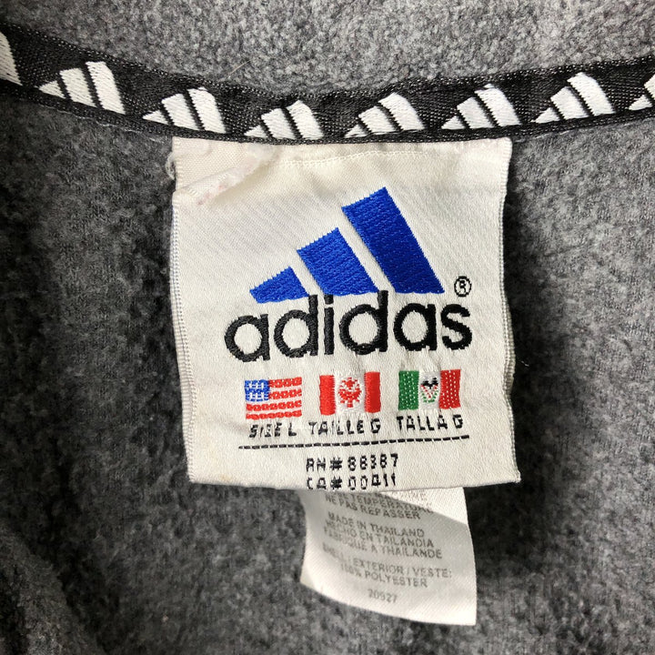 90s-00'S Adidas Half-Zip Fleece Pullover, Men's Size L polyester gray type Vintage Second Hand