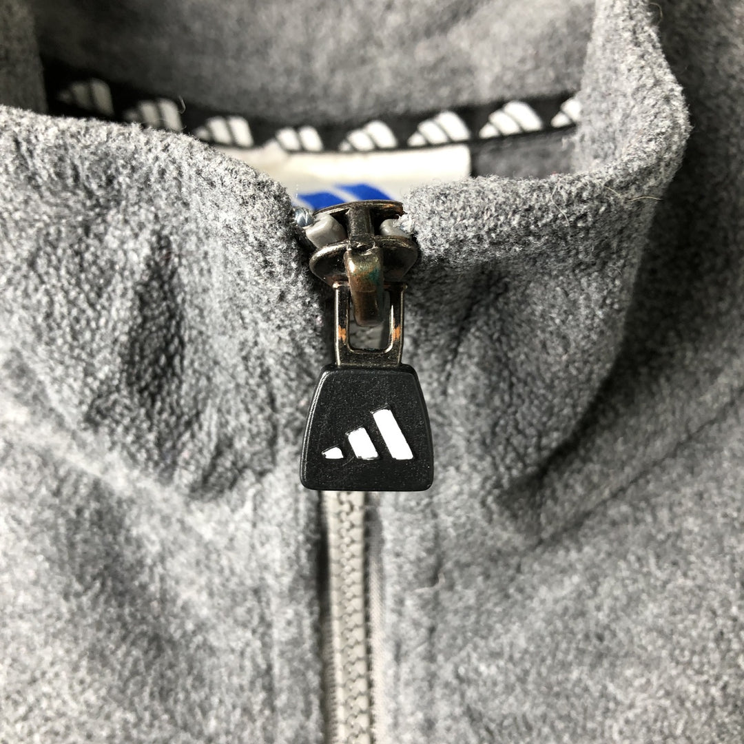 90s-00'S Adidas Half-Zip Fleece Pullover, Men's Size L polyester gray type Vintage Second Hand