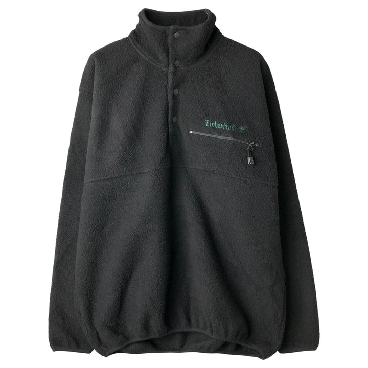 90s-00'S Timberland Half-Snap Fleece Pullover, Made in Canada, Men's XS polyester black type Vintage Second Hand