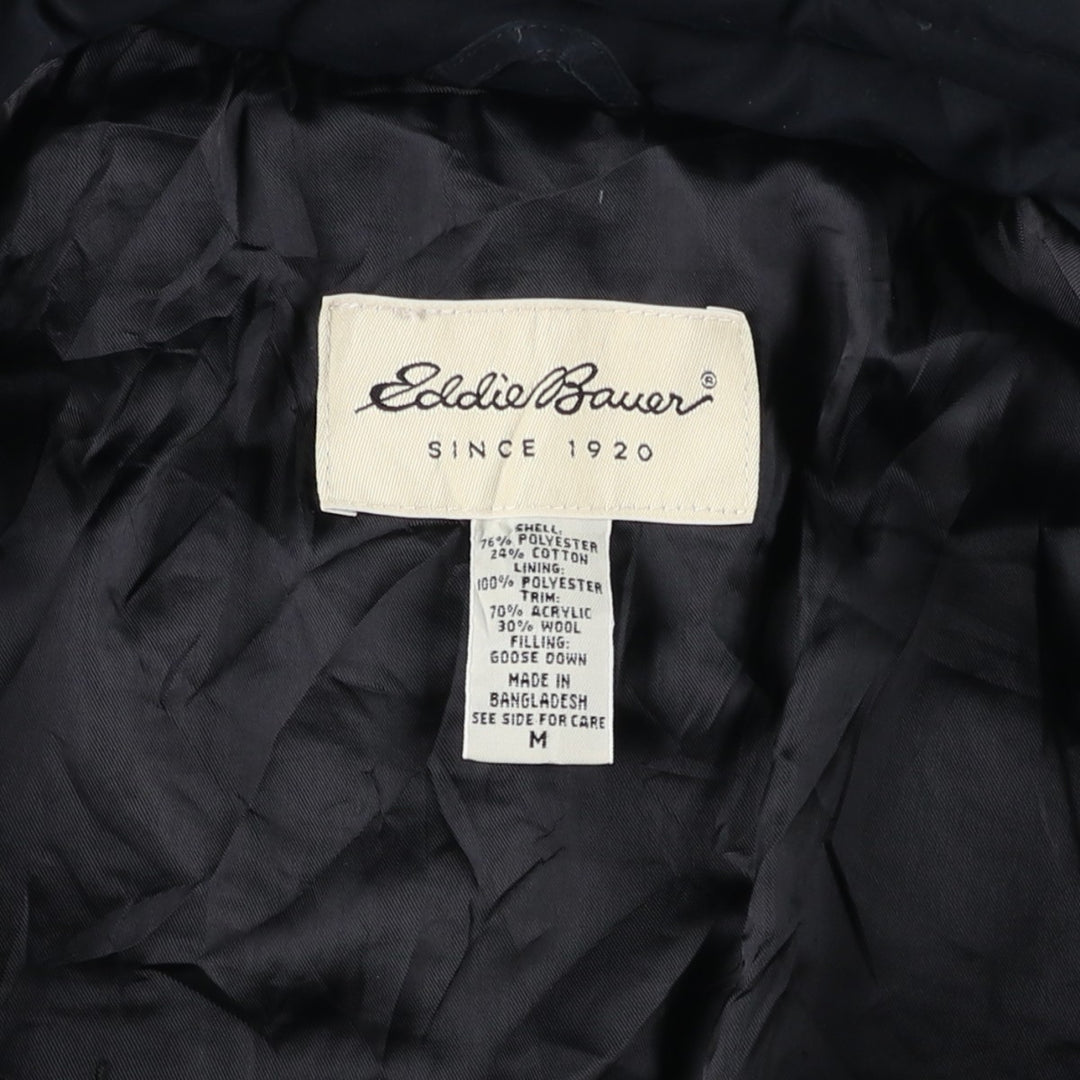 90'S - Vintage Eddie Bauer goose down jacket, men's size M polyester black type Vintage Second Hand