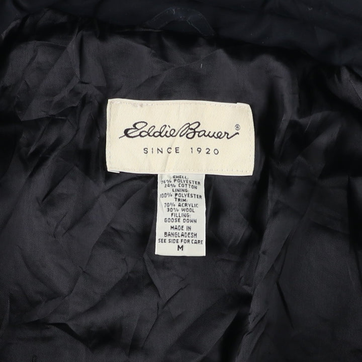 90'S - Vintage Eddie Bauer goose down jacket, men's size M polyester black type Vintage Second Hand