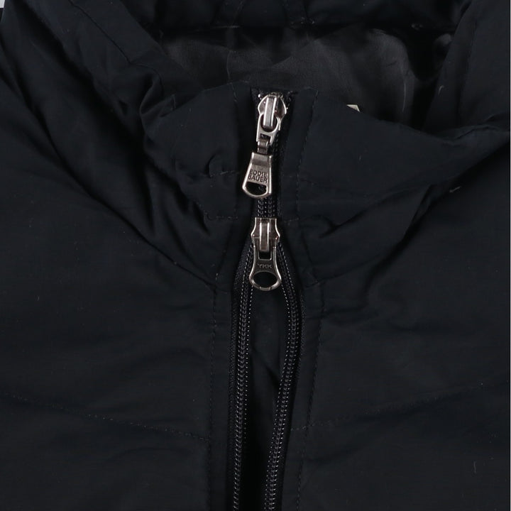 90'S - Vintage Eddie Bauer goose down jacket, men's size M polyester black type Vintage Second Hand