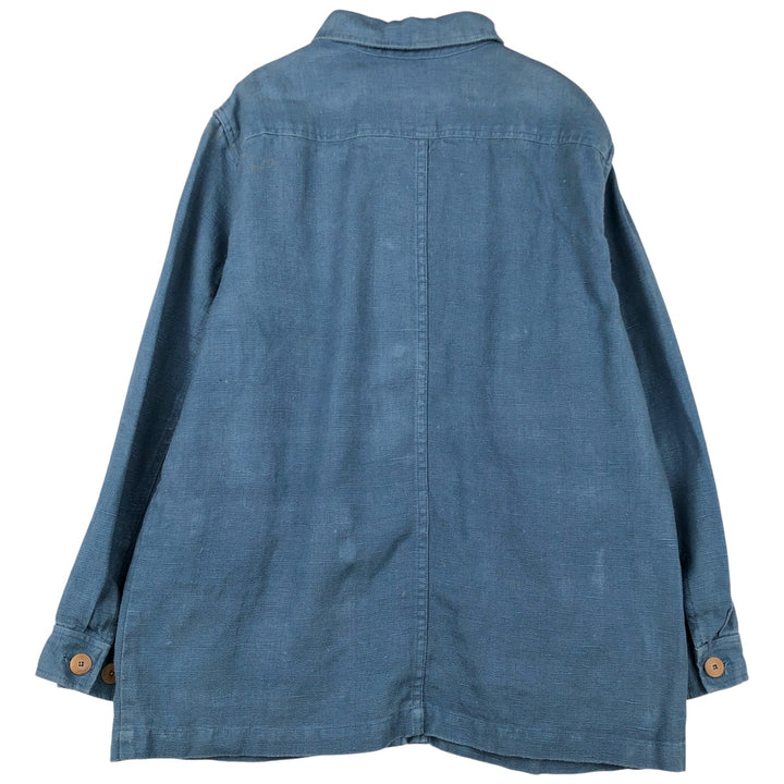 Ralph Lauren linen jacket, women's size L (approx.) linen blue type Vintage Second Hand