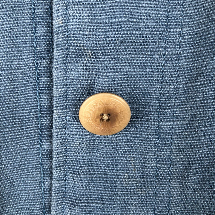 Ralph Lauren linen jacket, women's size L (approx.) linen blue type Vintage Second Hand