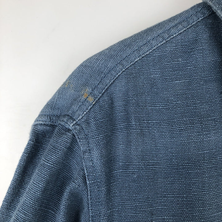 Ralph Lauren linen jacket, women's size L (approx.) linen blue type Vintage Second Hand