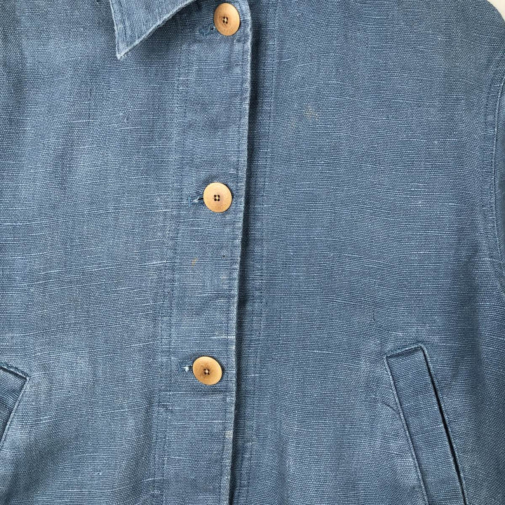 Ralph Lauren linen jacket, women's size L (approx.) linen blue type Vintage Second Hand