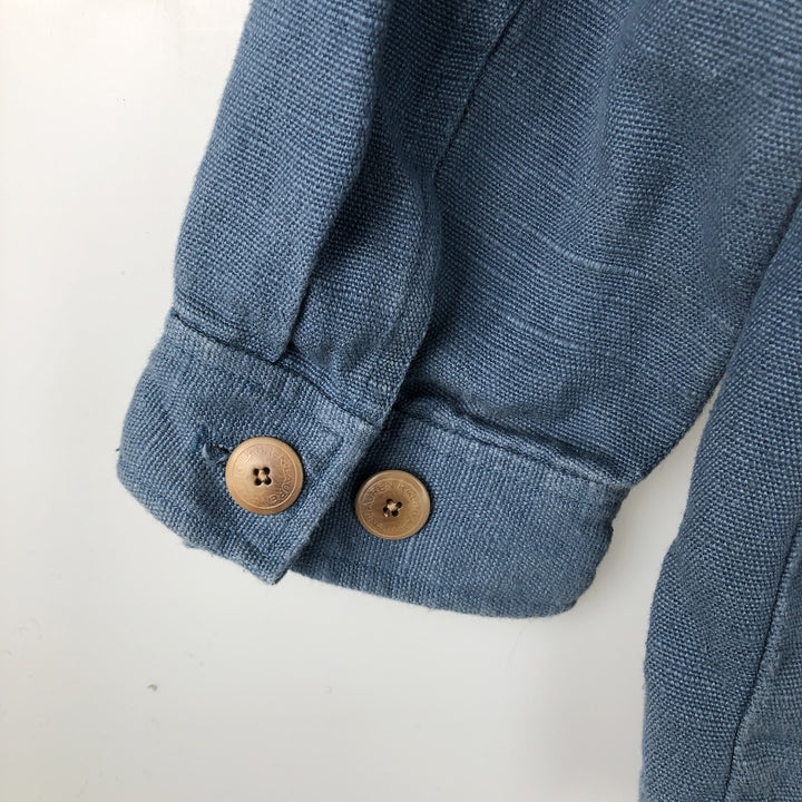 Ralph Lauren linen jacket, women's size L (approx.) linen blue type Vintage Second Hand
