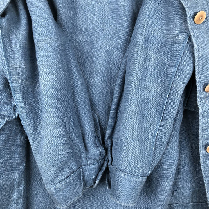 Ralph Lauren linen jacket, women's size L (approx.) linen blue type Vintage Second Hand