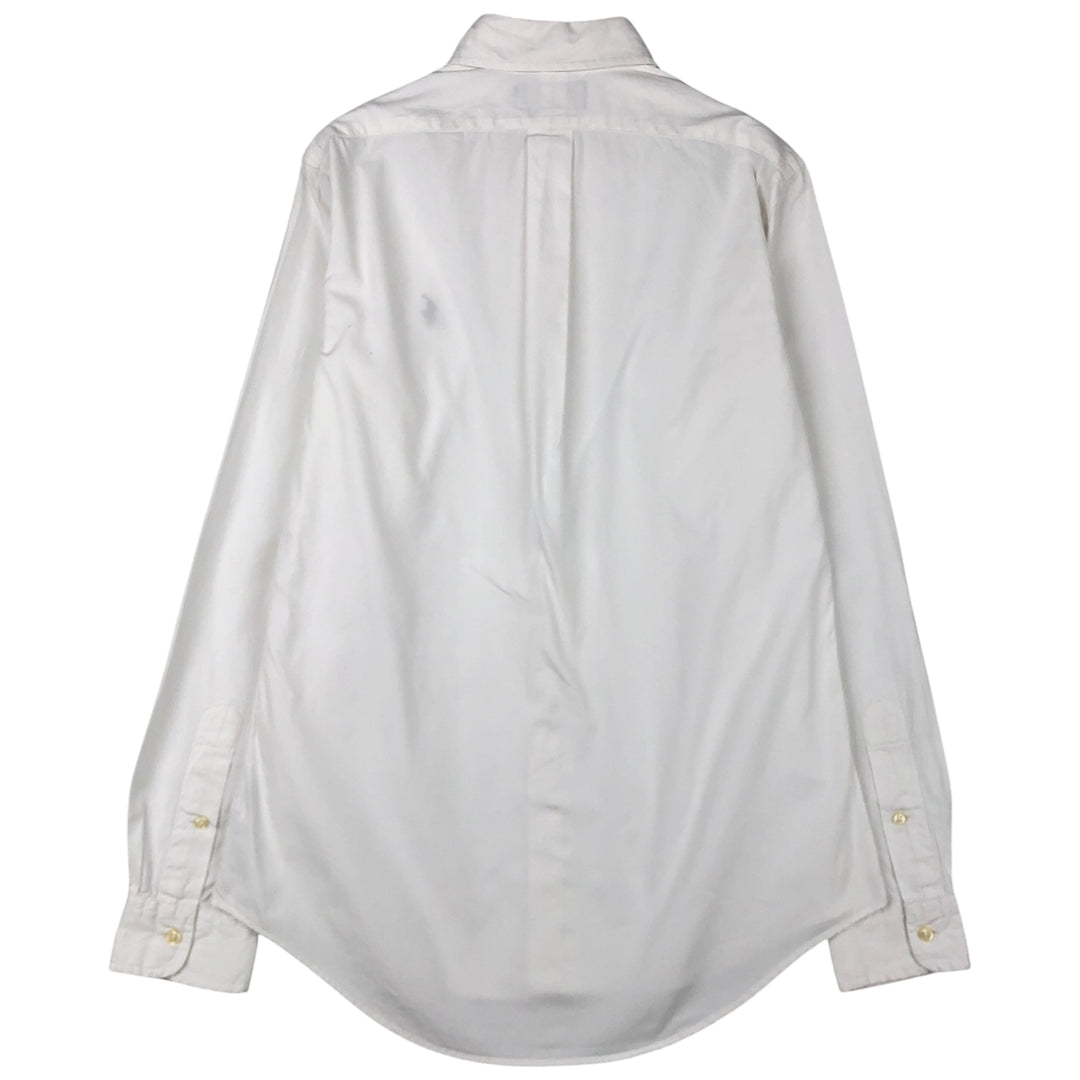 Ralph Lauren POLO by Ralph Lauren CUSTOM FIT Long-Sleeve Button-Down Shirt, Men's Size S (approx.) cotton white type Vintage Second Hand