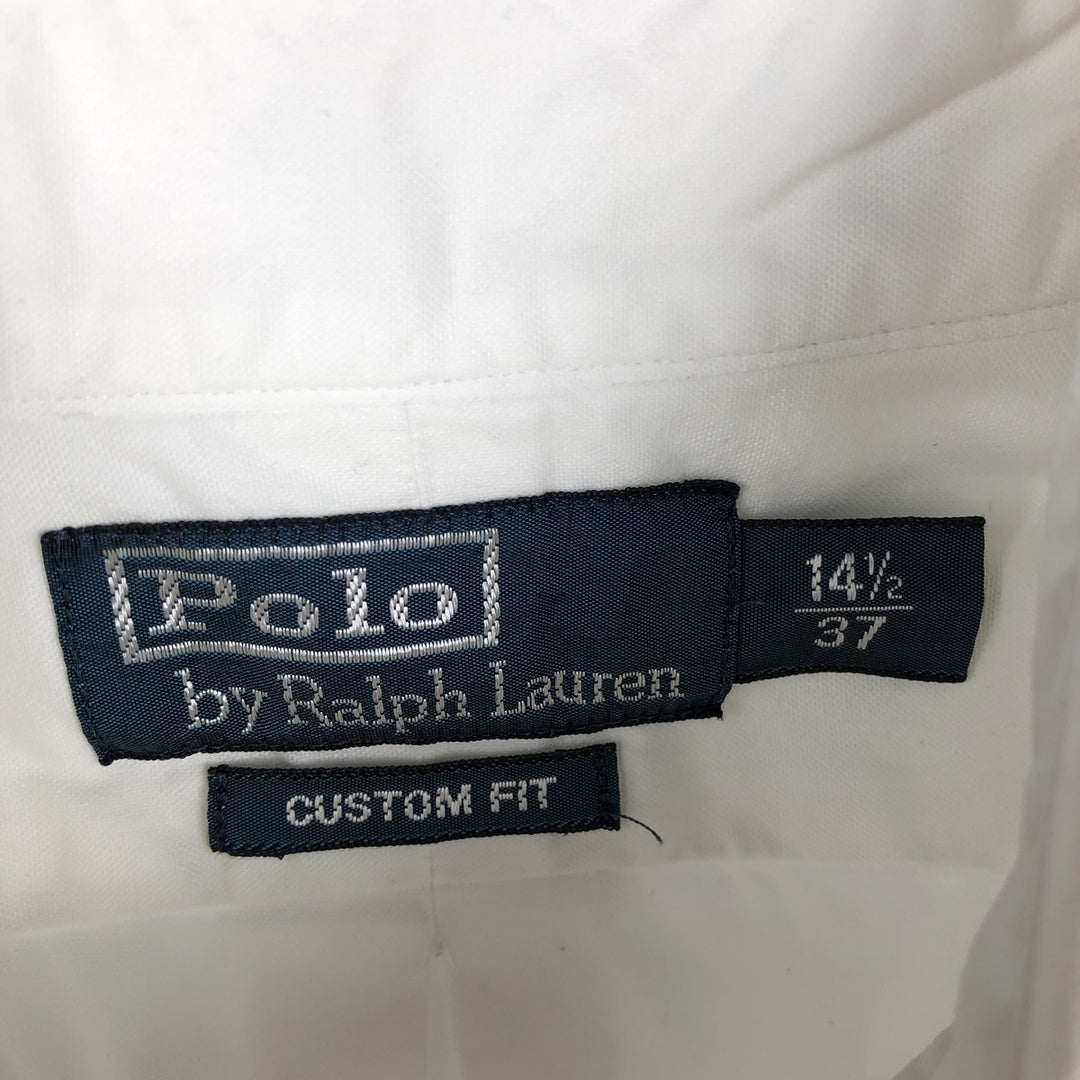 Ralph Lauren POLO by Ralph Lauren CUSTOM FIT Long-Sleeve Button-Down Shirt, Men's Size S (approx.) cotton white type Vintage Second Hand