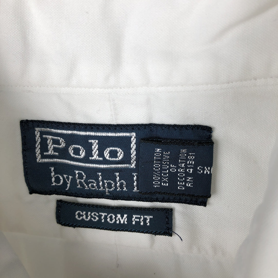 Ralph Lauren POLO by Ralph Lauren CUSTOM FIT Long-Sleeve Button-Down Shirt, Men's Size S (approx.) cotton white type Vintage Second Hand