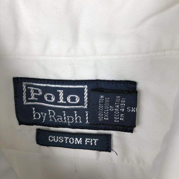 Ralph Lauren POLO by Ralph Lauren CUSTOM FIT Long-Sleeve Button-Down Shirt, Men's Size S (approx.) cotton white type Vintage Second Hand