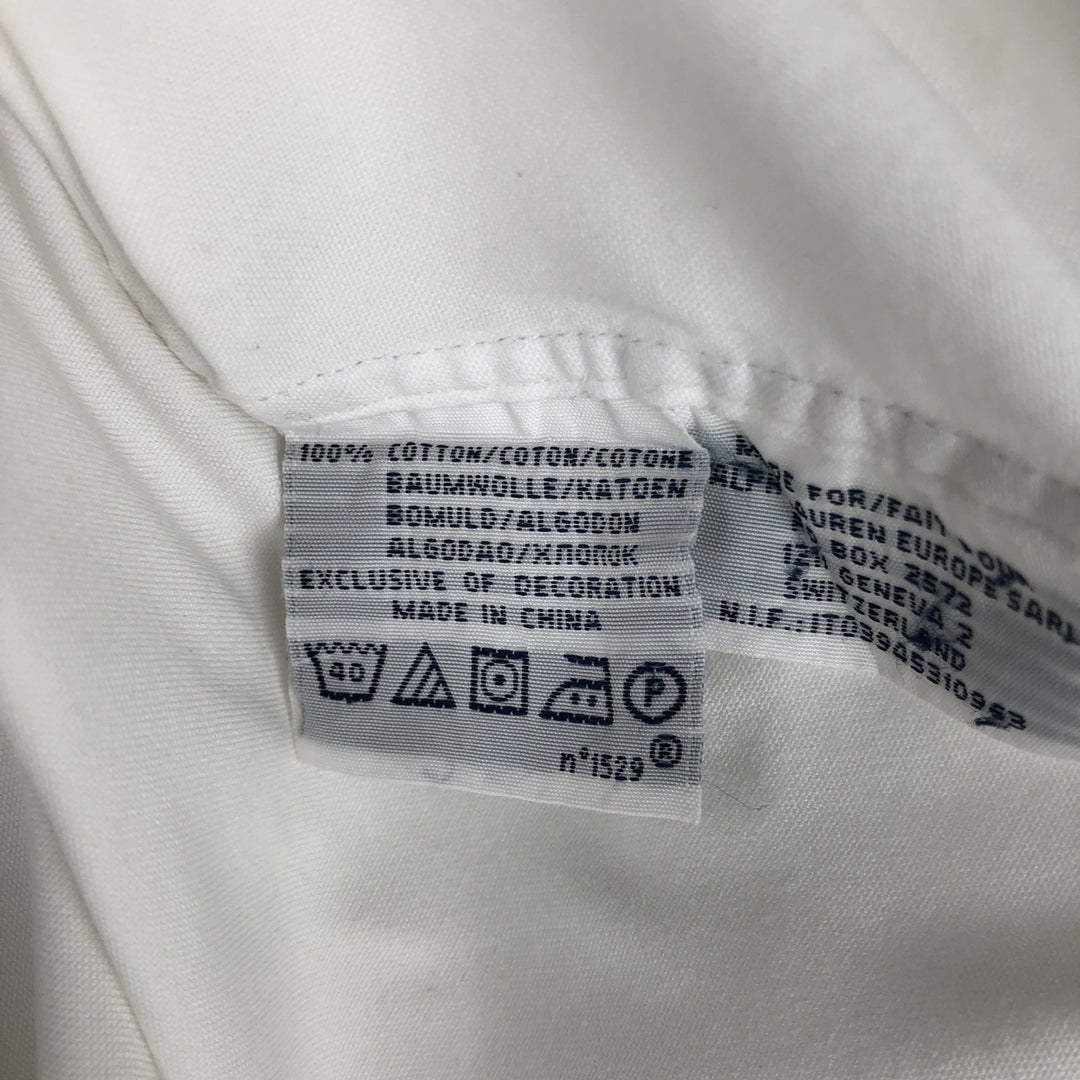 Ralph Lauren POLO by Ralph Lauren CUSTOM FIT Long-Sleeve Button-Down Shirt, Men's Size S (approx.) cotton white type Vintage Second Hand