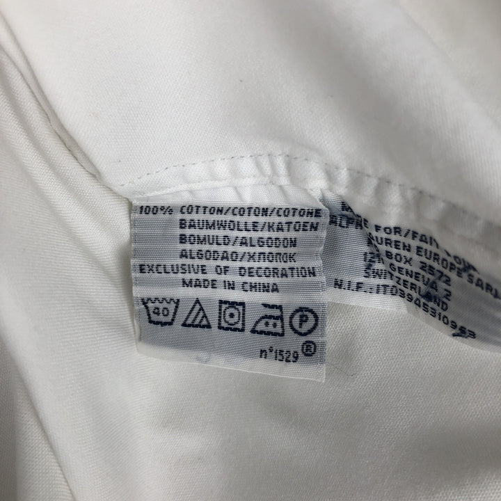 Ralph Lauren POLO by Ralph Lauren CUSTOM FIT Long-Sleeve Button-Down Shirt, Men's Size S (approx.) cotton white type Vintage Second Hand
