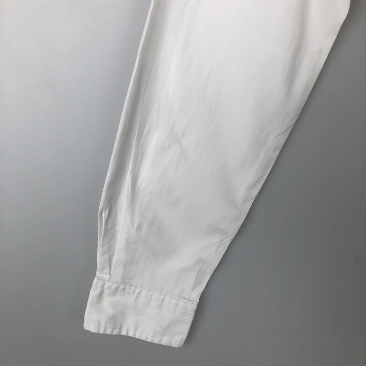 Ralph Lauren POLO by Ralph Lauren CUSTOM FIT Long-Sleeve Button-Down Shirt, Men's Size S (approx.) cotton white type Vintage Second Hand