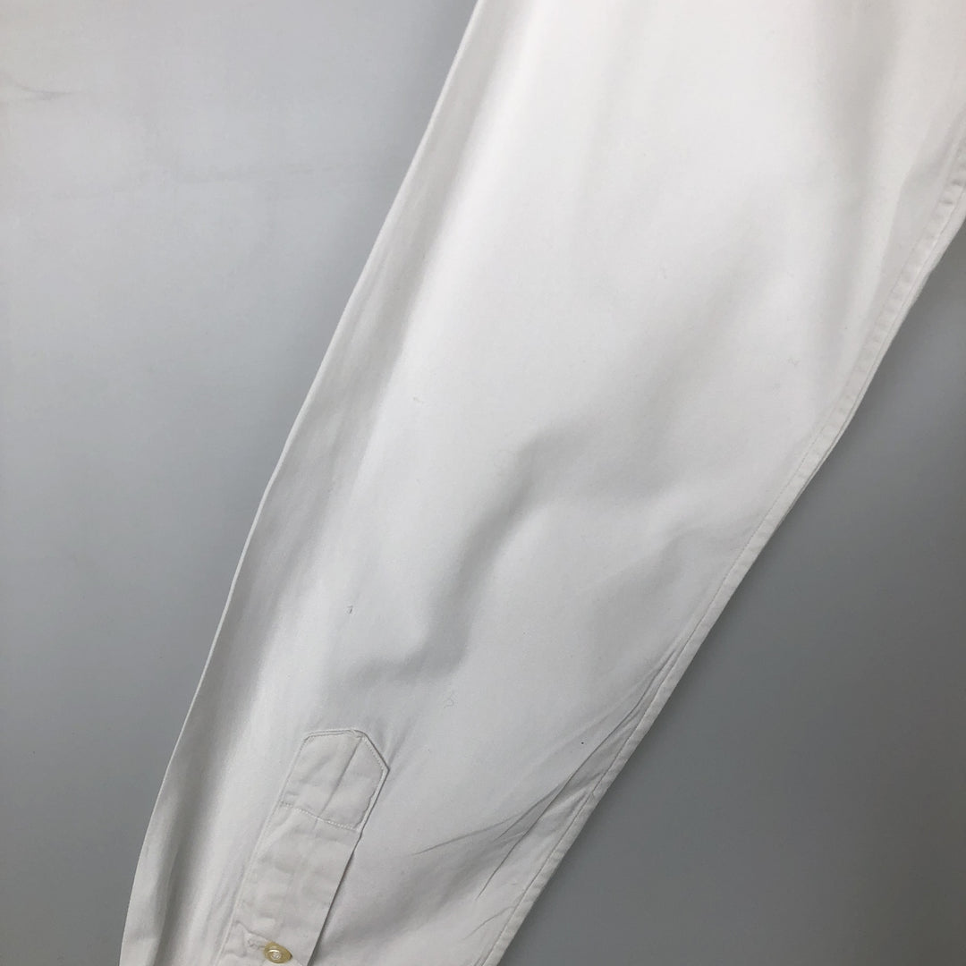 Ralph Lauren POLO by Ralph Lauren CUSTOM FIT Long-Sleeve Button-Down Shirt, Men's Size S (approx.) cotton white type Vintage Second Hand