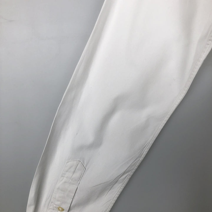 Ralph Lauren POLO by Ralph Lauren CUSTOM FIT Long-Sleeve Button-Down Shirt, Men's Size S (approx.) cotton white type Vintage Second Hand