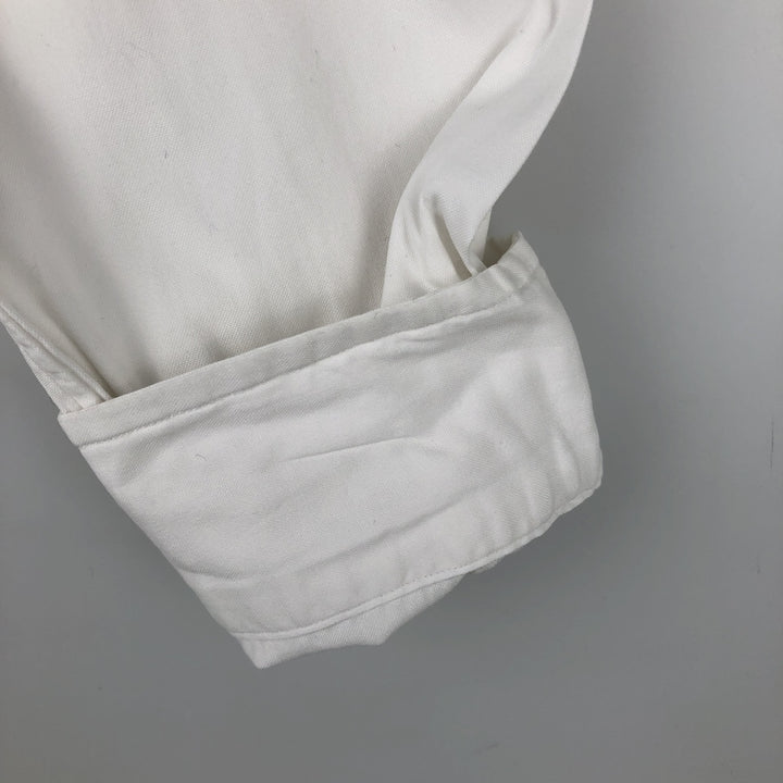 Ralph Lauren POLO by Ralph Lauren CUSTOM FIT Long-Sleeve Button-Down Shirt, Men's Size S (approx.) cotton white type Vintage Second Hand