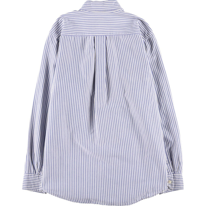 Ralph Lauren long-sleeved button-down striped shirt, women's size L cotton white type Vintage Second Hand