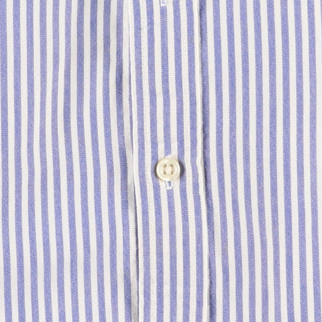 Ralph Lauren long-sleeved button-down striped shirt, women's size L cotton white type Vintage Second Hand