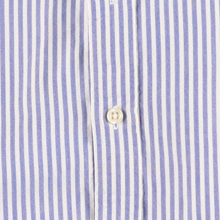 Ralph Lauren long-sleeved button-down striped shirt, women's size L cotton white type Vintage Second Hand