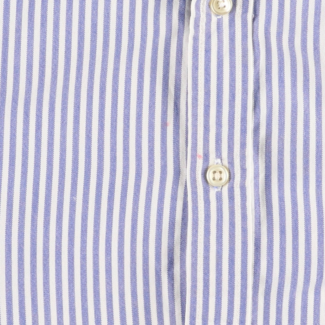 Ralph Lauren long-sleeved button-down striped shirt, women's size L cotton white type Vintage Second Hand