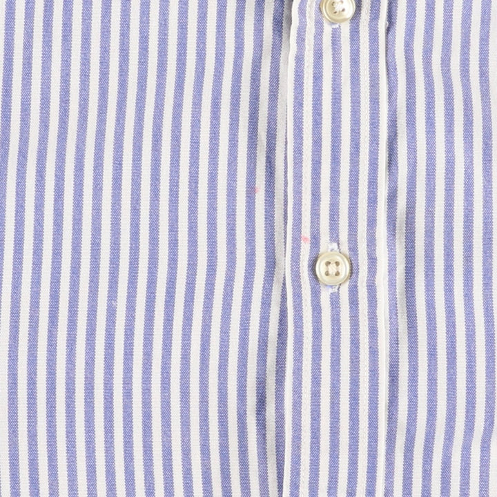 Ralph Lauren long-sleeved button-down striped shirt, women's size L cotton white type Vintage Second Hand