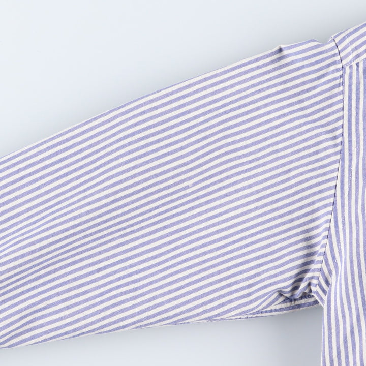 Ralph Lauren long-sleeved button-down striped shirt, women's size L cotton white type Vintage Second Hand