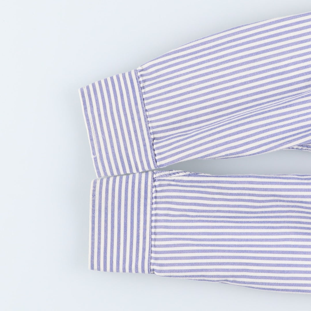 Ralph Lauren long-sleeved button-down striped shirt, women's size L cotton white type Vintage Second Hand