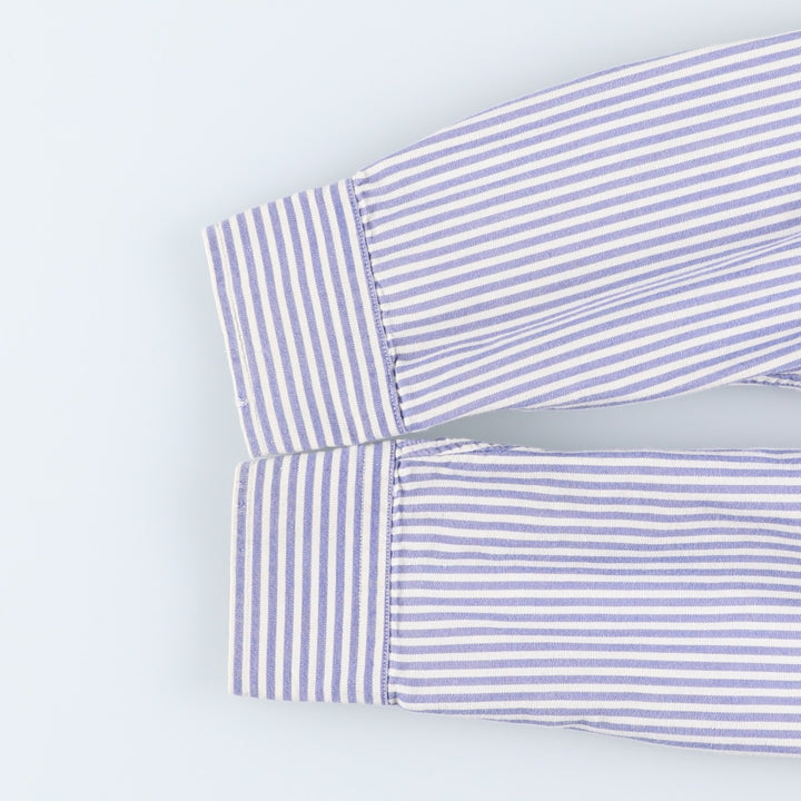 Ralph Lauren long-sleeved button-down striped shirt, women's size L cotton white type Vintage Second Hand