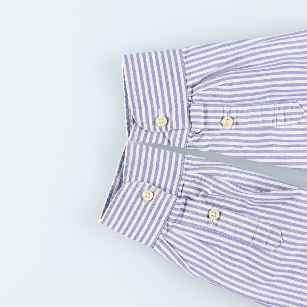 Ralph Lauren long-sleeved button-down striped shirt, women's size L cotton white type Vintage Second Hand