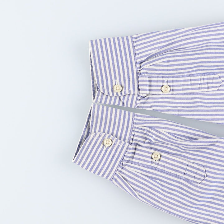 Ralph Lauren long-sleeved button-down striped shirt, women's size L cotton white type Vintage Second Hand