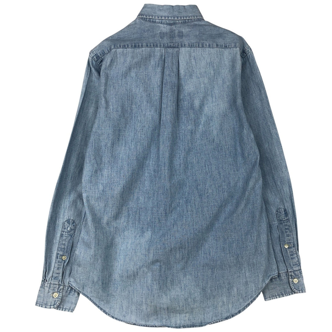 Ralph Lauren button-down long-sleeve chambray shirt, men's size S (approx.) cotton Blue type light blue Vintage Second Hand