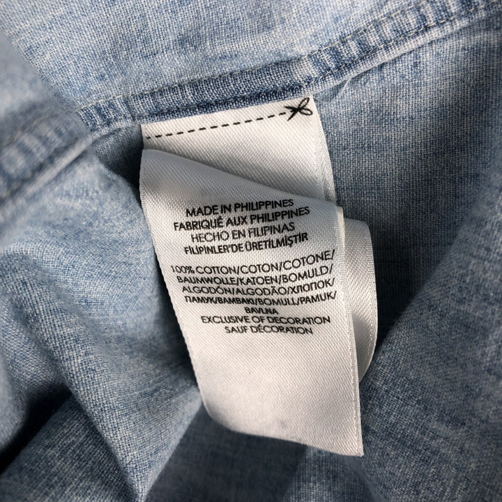Ralph Lauren button-down long-sleeve chambray shirt, men's size S (approx.) cotton Blue type light blue Vintage Second Hand