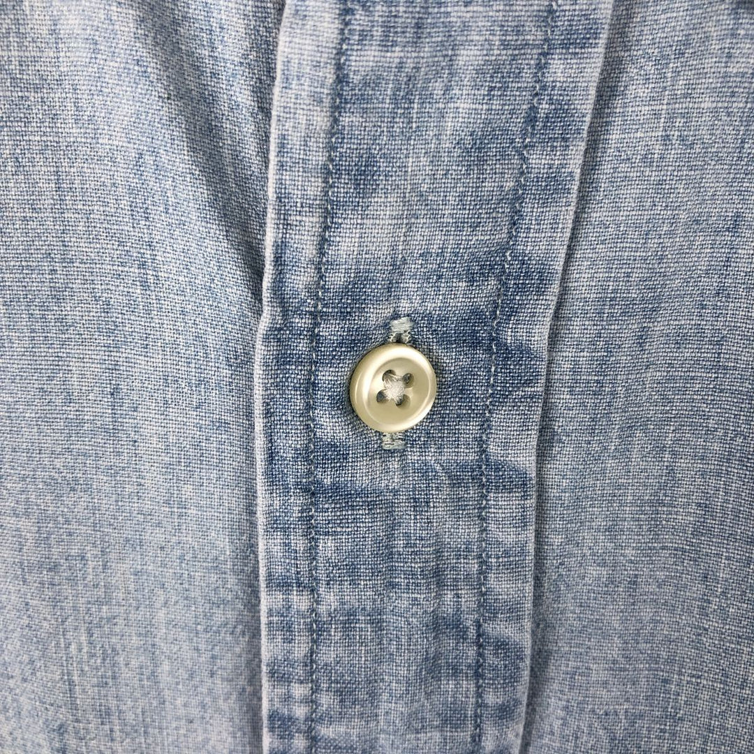 Ralph Lauren button-down long-sleeve chambray shirt, men's size S (approx.) cotton Blue type light blue Vintage Second Hand