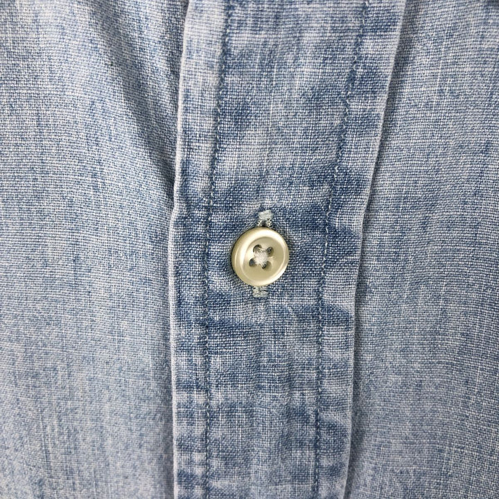 Ralph Lauren button-down long-sleeve chambray shirt, men's size S (approx.) cotton Blue type light blue Vintage Second Hand