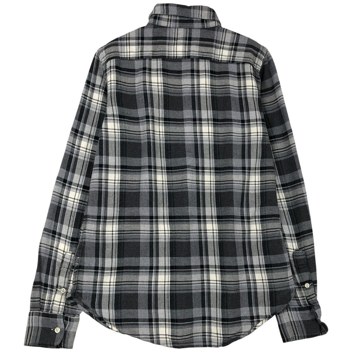 Ralph Lauren CLASSIC FIT Long-Sleeve Button-Down Check Shirt, Women's Size S (approx.) cotton gray type Vintage Second Hand