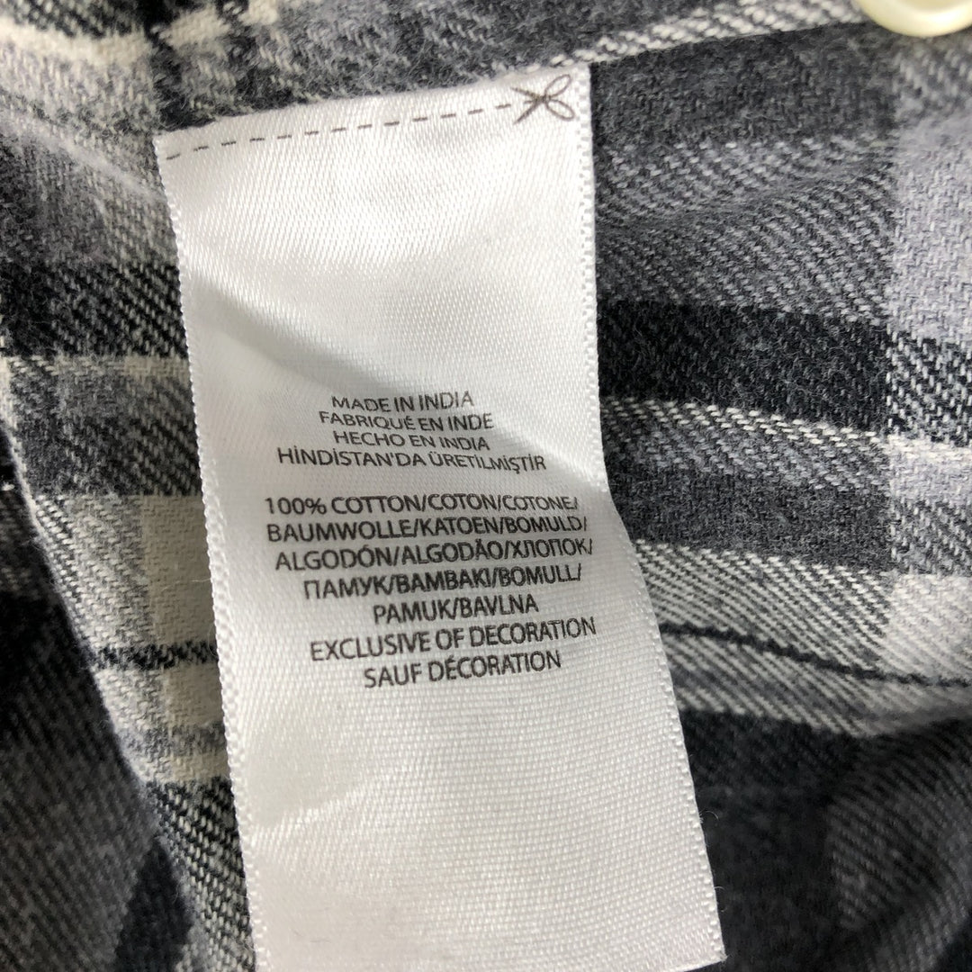 Ralph Lauren CLASSIC FIT Long-Sleeve Button-Down Check Shirt, Women's Size S (approx.) cotton gray type Vintage Second Hand