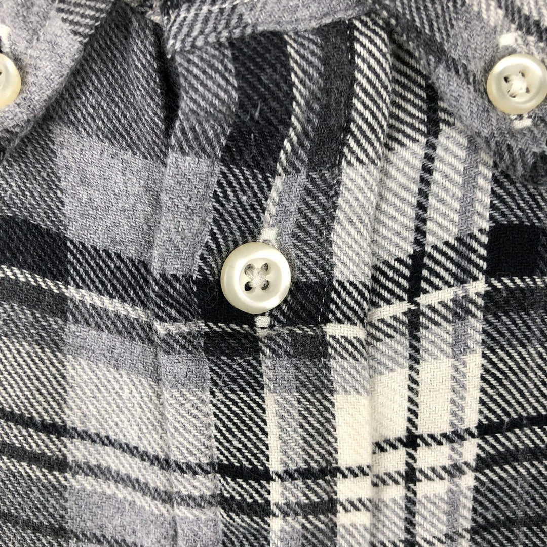 Ralph Lauren CLASSIC FIT Long-Sleeve Button-Down Check Shirt, Women's Size S (approx.) cotton gray type Vintage Second Hand