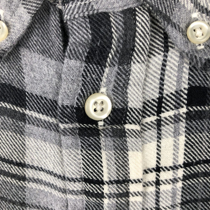 Ralph Lauren CLASSIC FIT Long-Sleeve Button-Down Check Shirt, Women's Size S (approx.) cotton gray type Vintage Second Hand