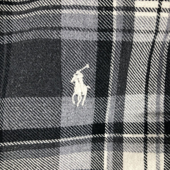 Ralph Lauren CLASSIC FIT Long-Sleeve Button-Down Check Shirt, Women's Size S (approx.) cotton gray type Vintage Second Hand