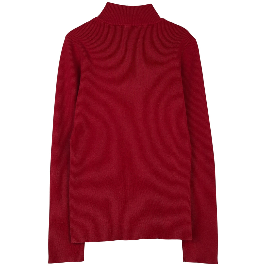 Ralph Lauren POLO JEANS Ribbed Cotton Half-Zip Sweater, Women's Size XL (approx.) cotton red type Vintage Second Hand