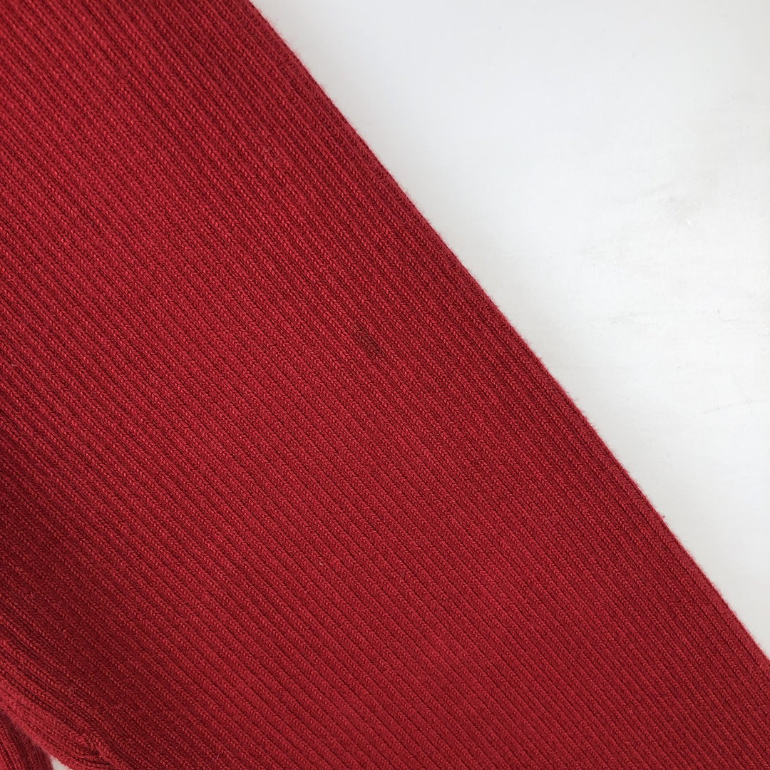 Ralph Lauren POLO JEANS Ribbed Cotton Half-Zip Sweater, Women's Size XL (approx.) cotton red type Vintage Second Hand