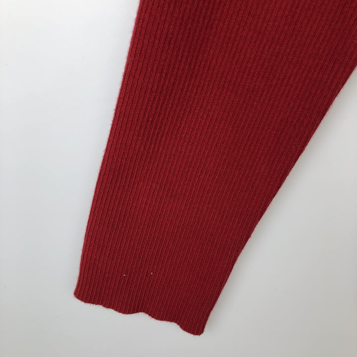 Ralph Lauren POLO JEANS Ribbed Cotton Half-Zip Sweater, Women's Size XL (approx.) cotton red type Vintage Second Hand