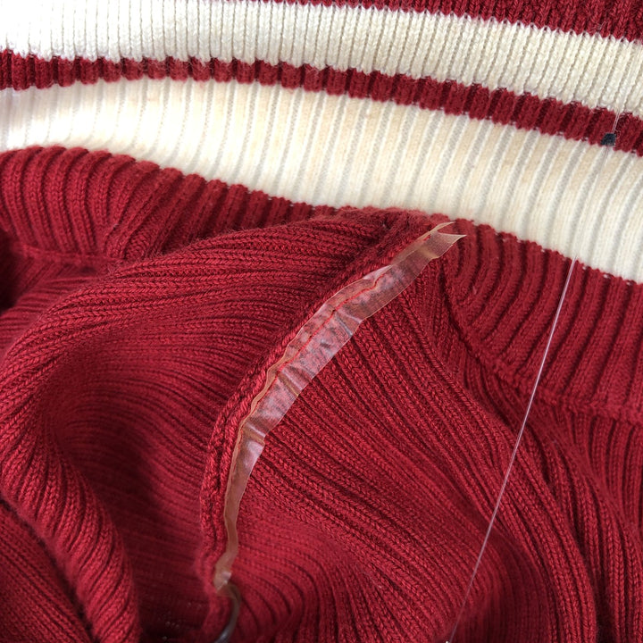 Ralph Lauren POLO JEANS Ribbed Cotton Half-Zip Sweater, Women's Size XL (approx.) cotton red type Vintage Second Hand