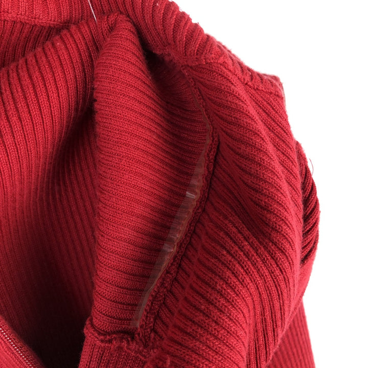 Ralph Lauren POLO JEANS Ribbed Cotton Half-Zip Sweater, Women's Size XL (approx.) cotton red type Vintage Second Hand