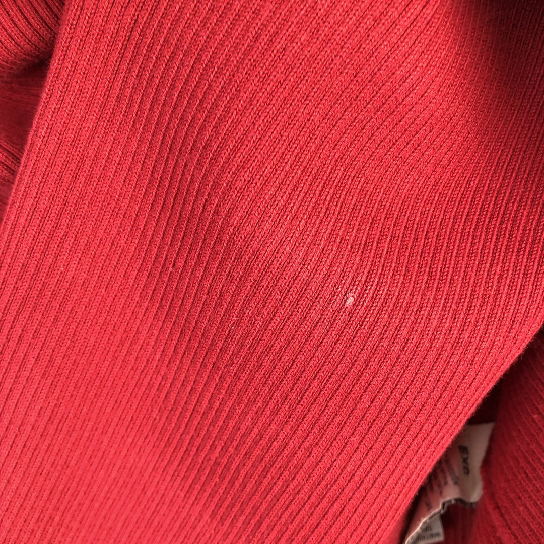 Ralph Lauren POLO JEANS Ribbed Cotton Half-Zip Sweater, Women's Size XL (approx.) cotton red type Vintage Second Hand