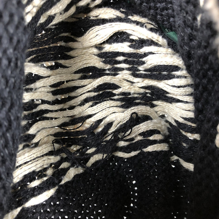 Ralph Lauren high-neck ski pattern/snow pattern cotton x linen knit sweater, women's size M. linen black type Vintage Second Hand